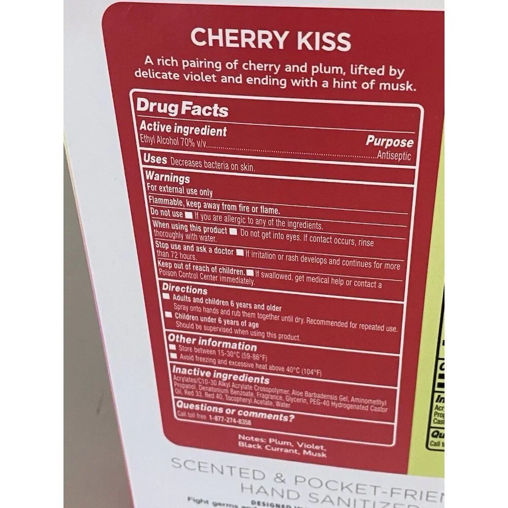 3 Pk 1.35 Fl Oz Smart Care Scented Hand Sanitizer Spray Cherry Guava‎ Raspberry